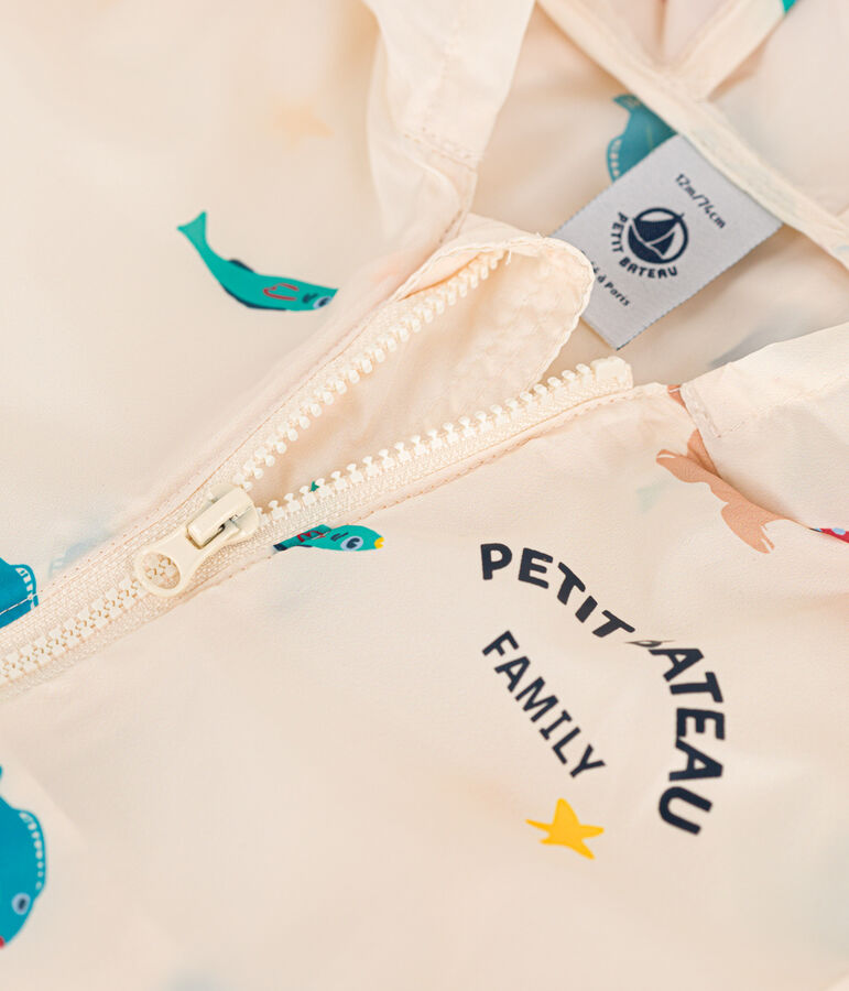 Coupe-vent b&eacute;b&eacute; anti-UV en polyester recycl&eacute; &eacute;cru/multicouleur