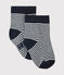 Chaussettes milleraies bébé mixte bleu SMOKING/beige COQUILLE