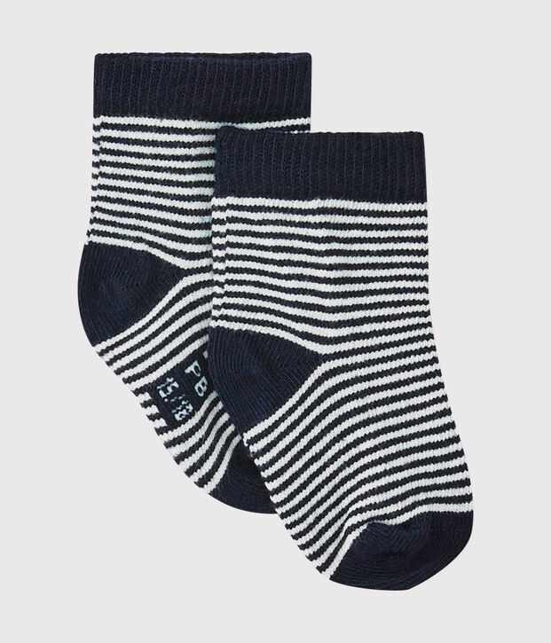 Chaussettes milleraies b&eacute;b&eacute; mixte bleu/blanc