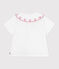 Blouse enfant en popeline de coton manches courtes unie blanc ECUME