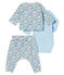 Ensemble trois pièces bébé garçon en côte blanc MARSHMALLOW/blanc MULTICO