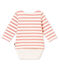 Body marinière brillant bébé fille blanc MARSHMALLOW/rose JOLI BRILLANT