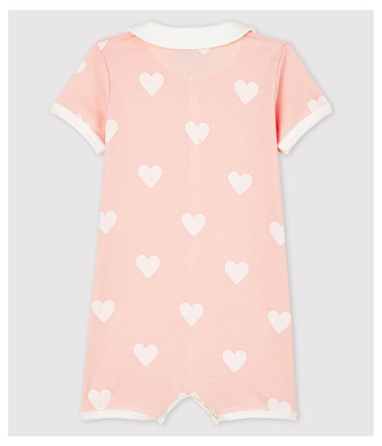 Roze playsuit voor babymeisjes van biologisch katoen roze MINOIS/wit MARSHMALLOW