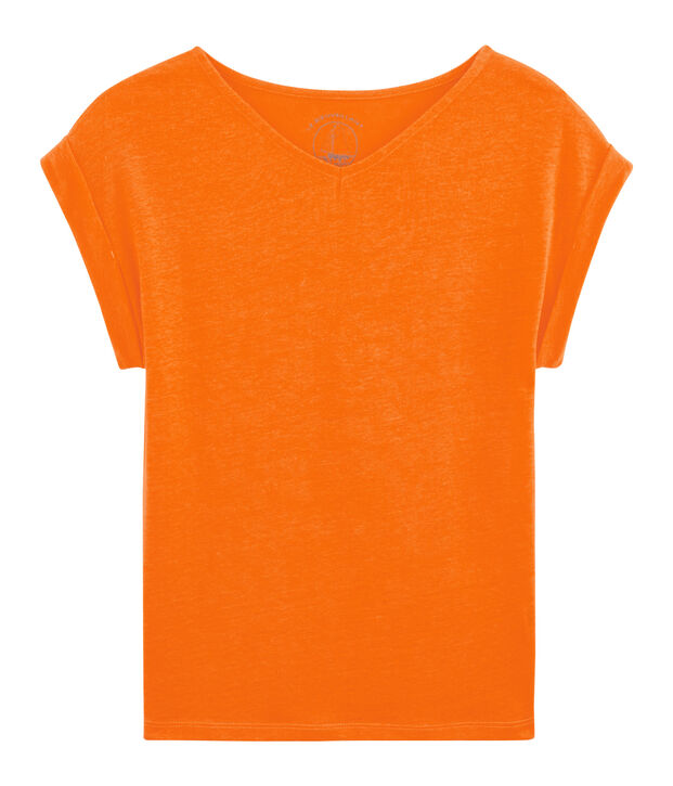 Linnen damesshirt oranje
