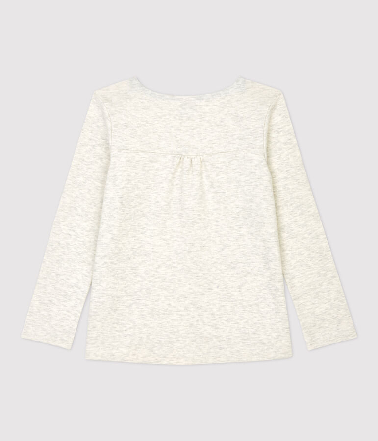 Tee-shirt manches longues en coton enfant fille beige
