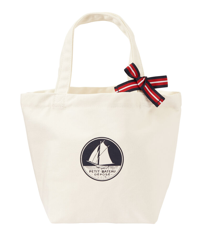 Meisjestas in canvas wit