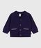 Cardigan bébé en coton uni bleu SOIR