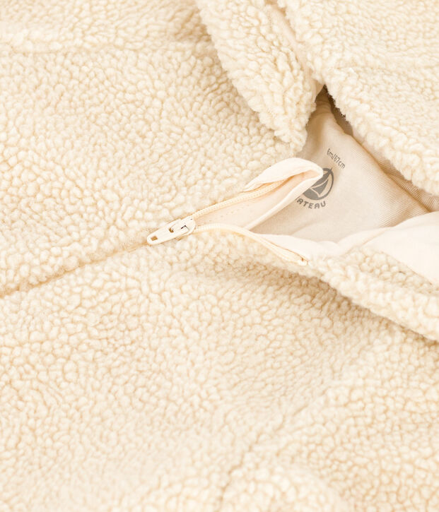 Pakje met capuchon van sherpa voor baby's ecru