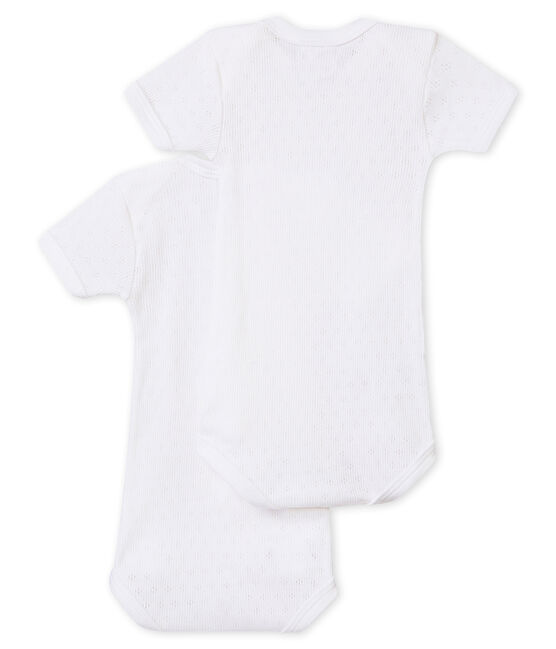 Set van 2 uniseks babybody's met korte mouwen wit LOT