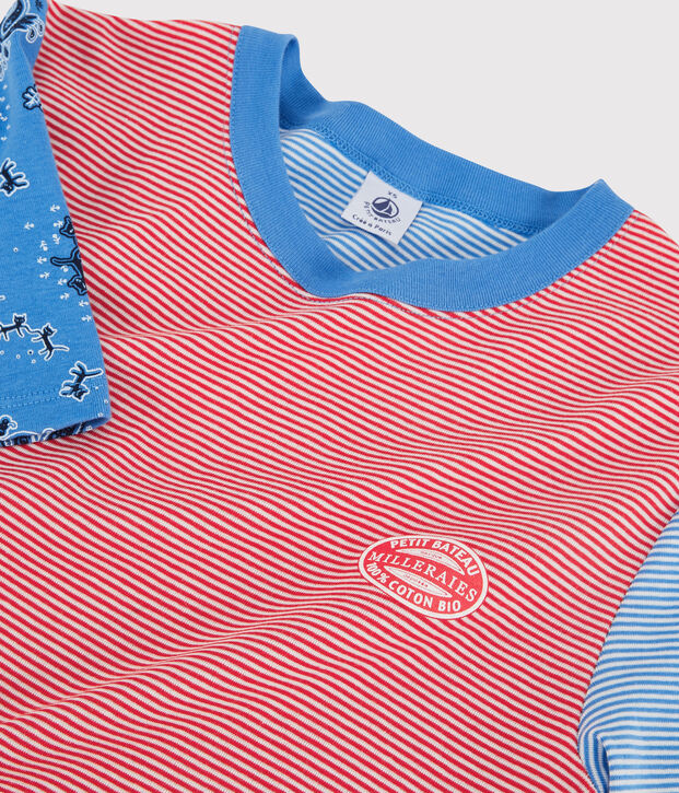 L'ICONIQUE, dames-T-shirt met ronde hals in biokatoen rood/multicouleur