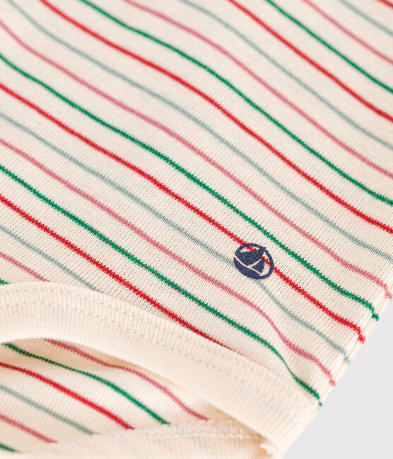 Katoenen body met lange mouw en rolkraagje voor baby's wit AVALANCHE/ MULTICO
