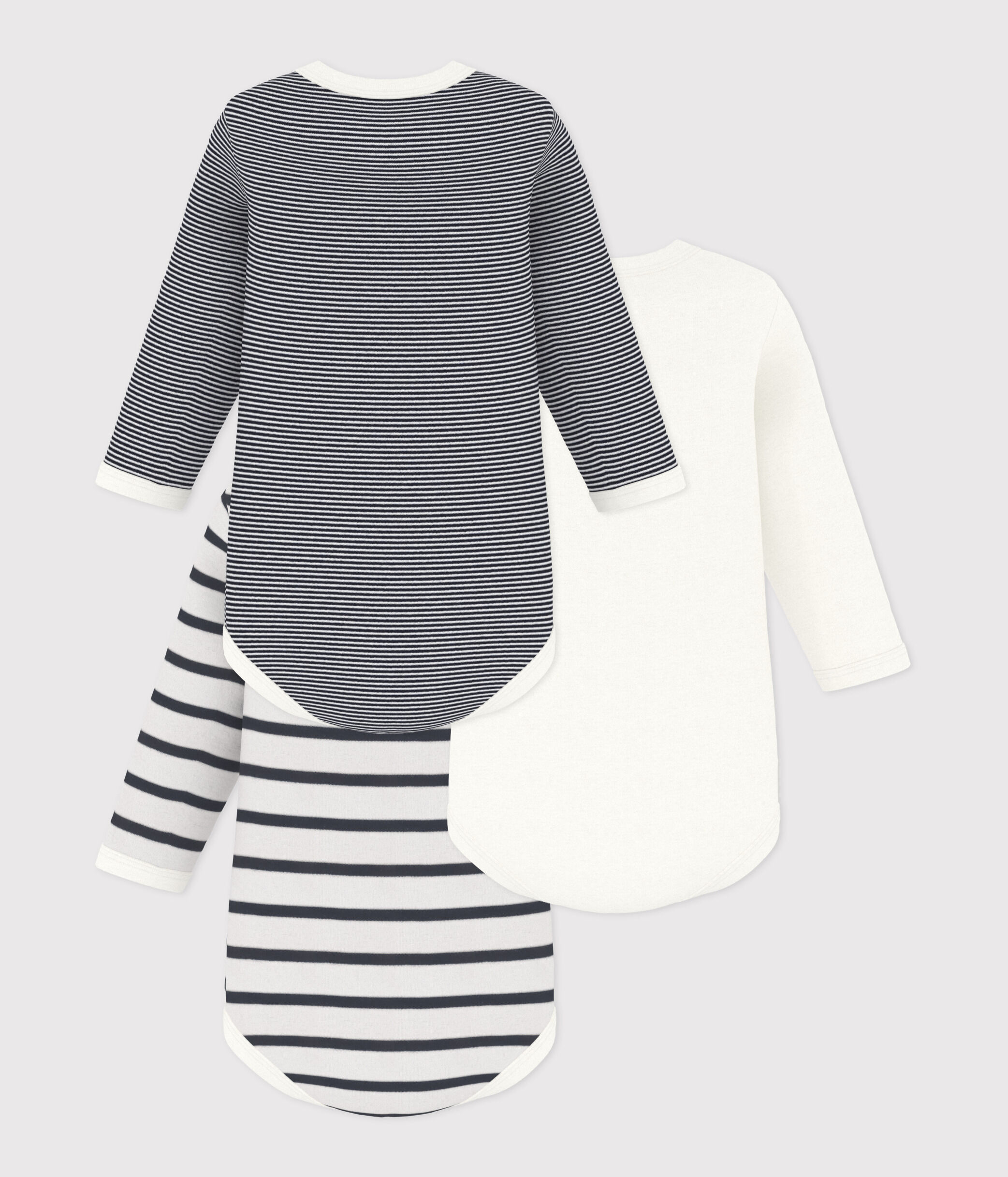 Set van 3 baby rompers met lange mouwen variante 1 | Petit Bateau