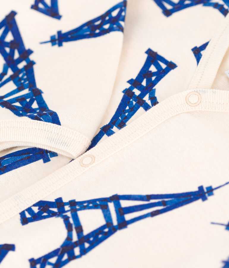 Katoenen babypyjama in het thema 'Parijs' ecru/multicouleur
