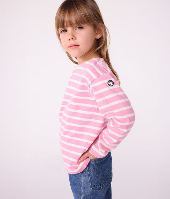 Katoenen marinetruitje voor kinderen roze BOUDOIR/ MILK