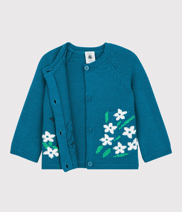 Cardigan en tricot b&eacute;b&eacute;. bleu