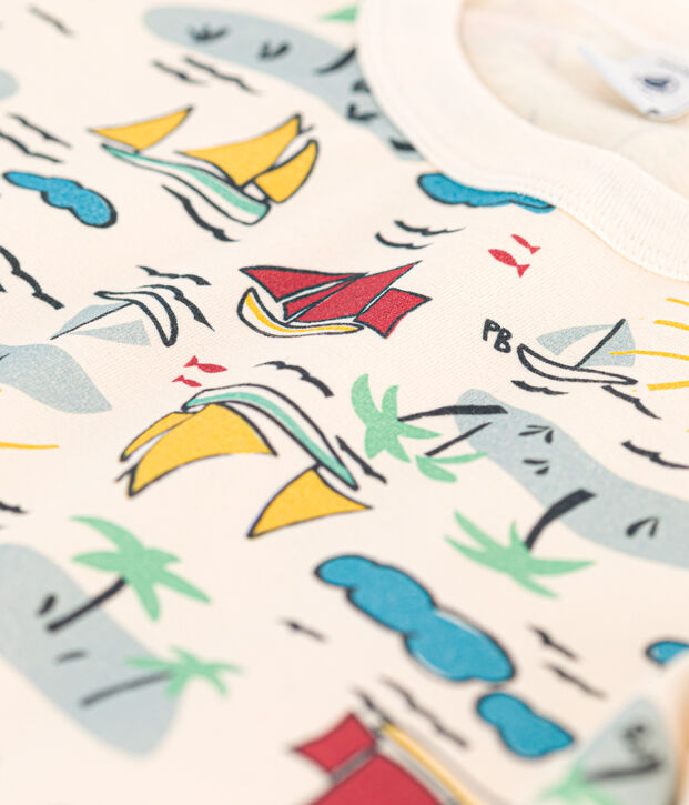 T-shirt met print en korte mouwen voor jongens ecru/multicouleur