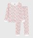 Pyjama enfant en coton jambes très ajustées imprimé fleurs