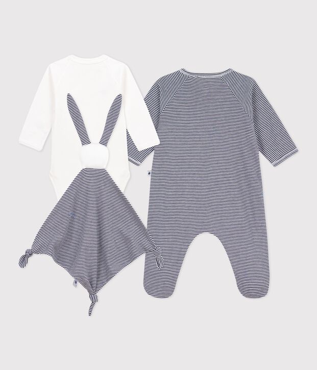 Babygeschenkset met gestreepte katoenen items multicouleur