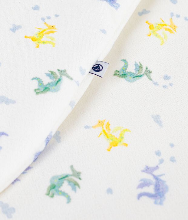 Katoenen babytrappelzakje met drakenprint TOG 3 wit/multicouleur