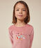 Effen kinderpyjama van velours roze ROSEWOOD