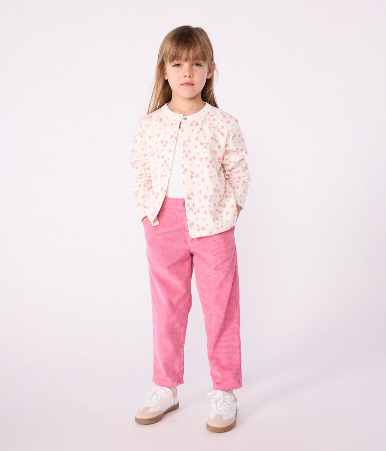 Cardigan enfant en coton imprim&eacute; &eacute;cru/multicouleur