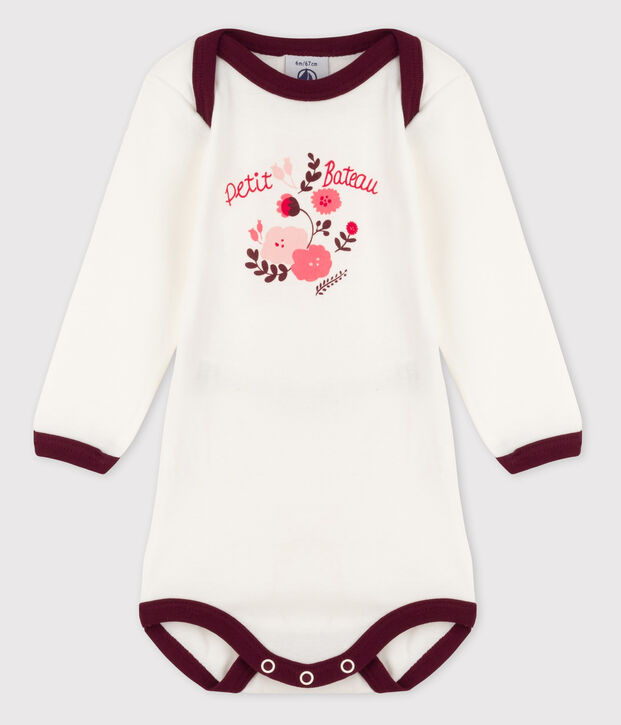 Body met lange mouwen voor babymeisjes rood/wit