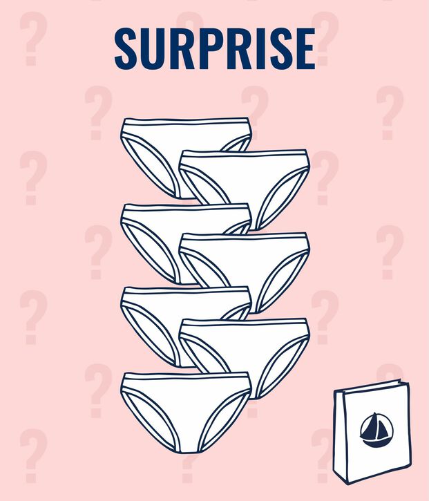 Verrassingssetje met zeven onderbroekjes voor meisjes multicouleur