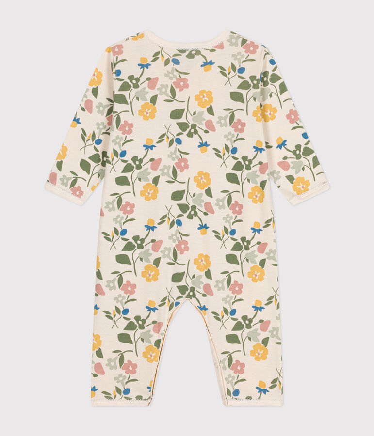 Pyjama sans pieds imprim&eacute; en coton motif fleurs b&eacute;b&eacute; blanc AVALANCHE/ MULTICO