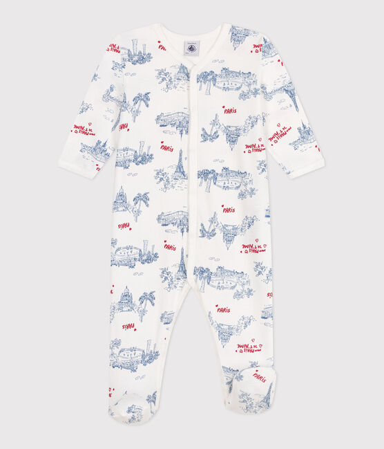 Pyjama bébé en coton Paris blanc MARSHMALLOW/blanc MULTICO