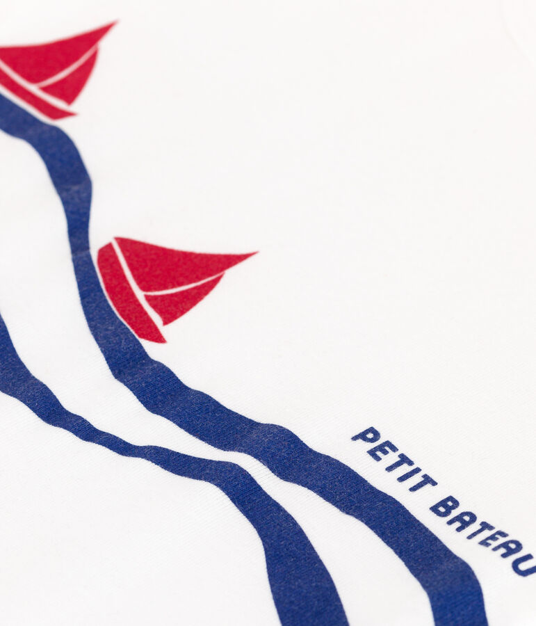 Tee-shirt manches courtes en coton enfant blanc/multicouleur