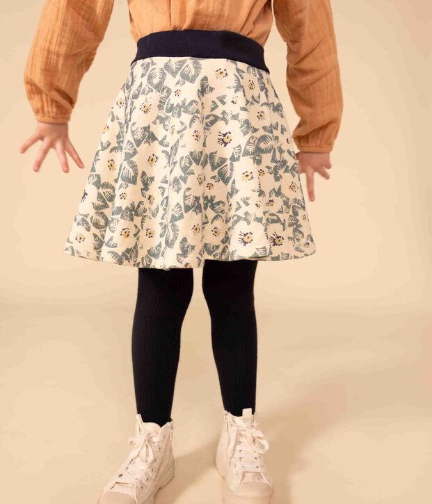 Geborstelde fleece-rok voor meisjes ecru/multicouleur