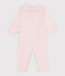 Katoenen babypyjama zonder voetjes met claudinekraagje roze FLEUR
