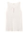 Tanktop voor vrouwen van geïriseerd linnen wit MARSHMALLOW/roze COPPER