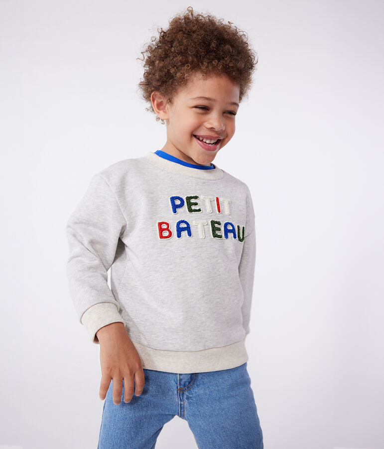 Sweatshirt enfant mixte en coton gris
