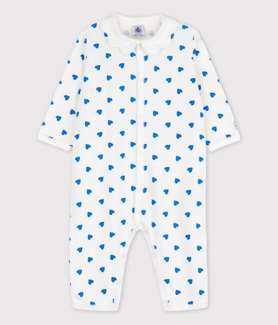 Dors-bien cœurs bleus bébé sans pieds blanc MARSHMALLOW/bleu BRASIER