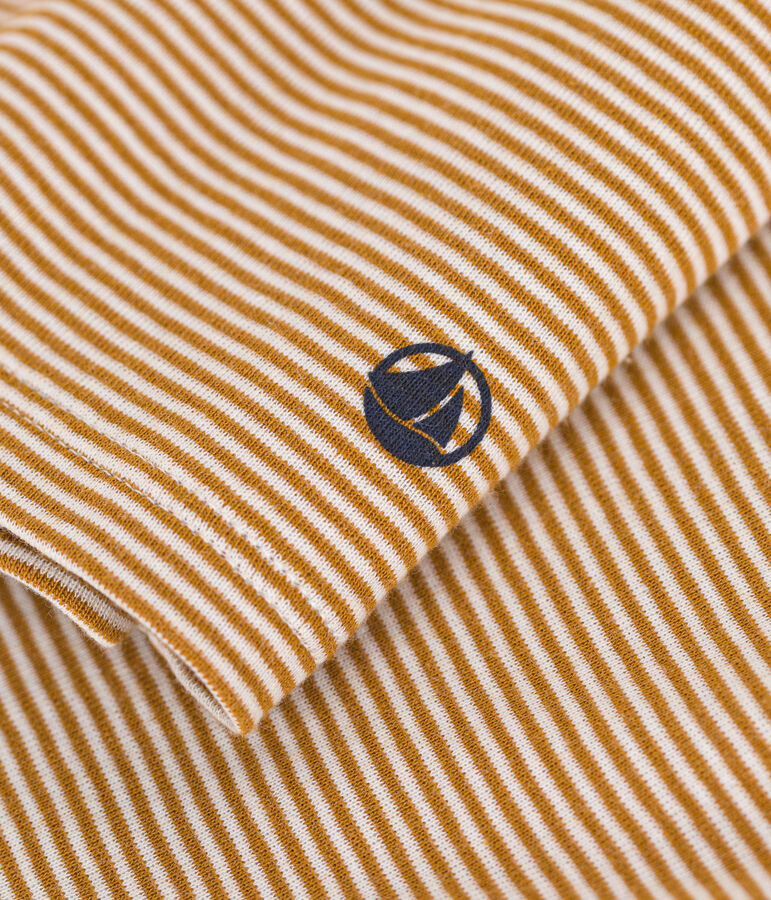 L'Iconique, katoenen T-shirt met rolkraagje voor dames bruin/wit