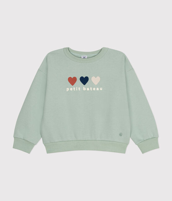 Sweatshirt en molleton enfant fille vert HERBIER