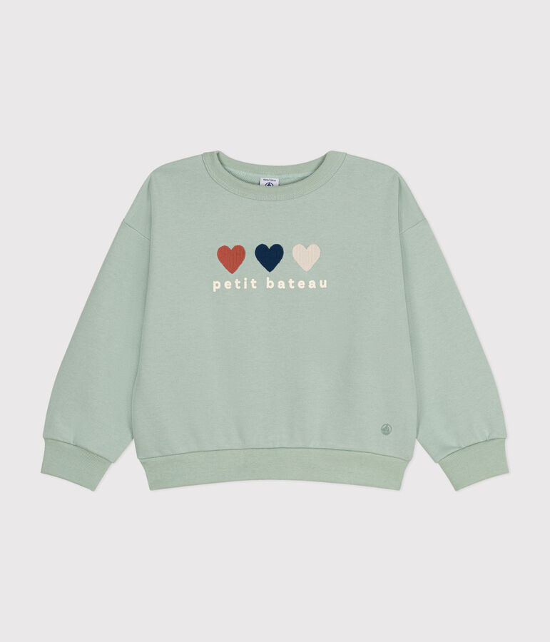 Sweatshirt en molleton enfant fille vert
