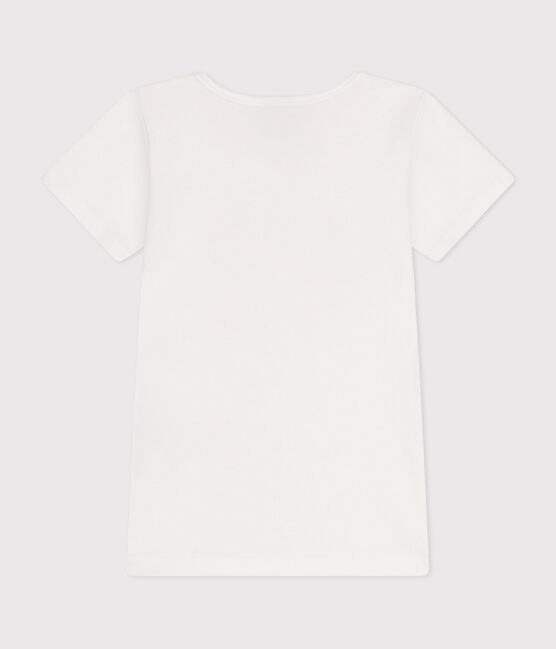 Katoenen T-shirt met korte mouw voor kinderen wit ECUME