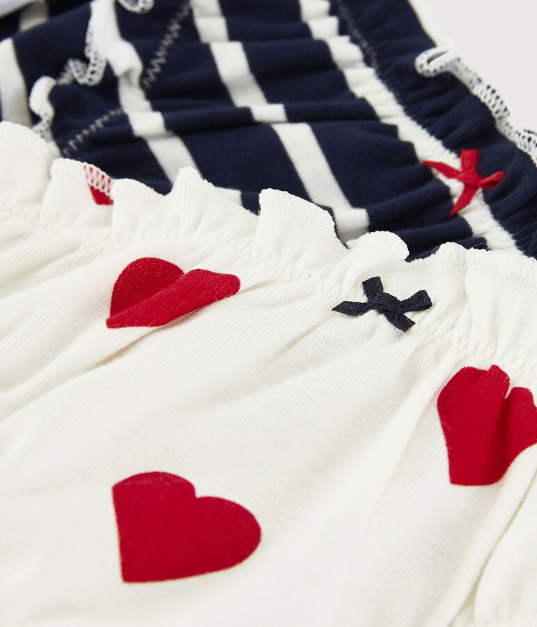 Set van 2 damesslips met ruches in zacht katoen multicouleur