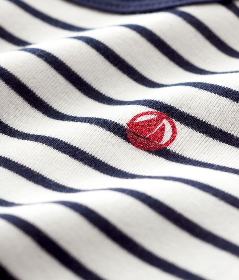 Sweatshirt rayures marini&egrave;res en coton b&eacute;b&eacute; gar&ccedil;on blanc/bleu