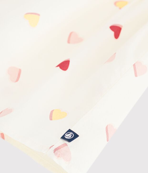 Blouse b&eacute;b&eacute; en popeline de coton sans manches imprim&eacute;e c&oelig;urs &eacute;cru/multicouleur