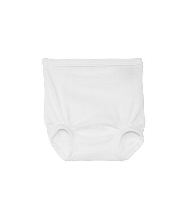 Effen katoenen babyslip met volants wit Ecume
