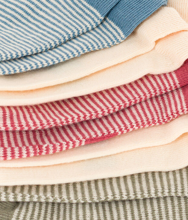 Lot de 5 paires de chaussettes rayures en jersey de coton enfants multicouleur