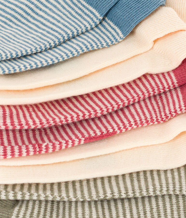 Set van 5 paar gestreepte kindersokken in katoenjersey multicouleur