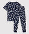 Katoenen jongenspyjama met sterrenprint blauw SMOKING/wit MARSHMALLOW