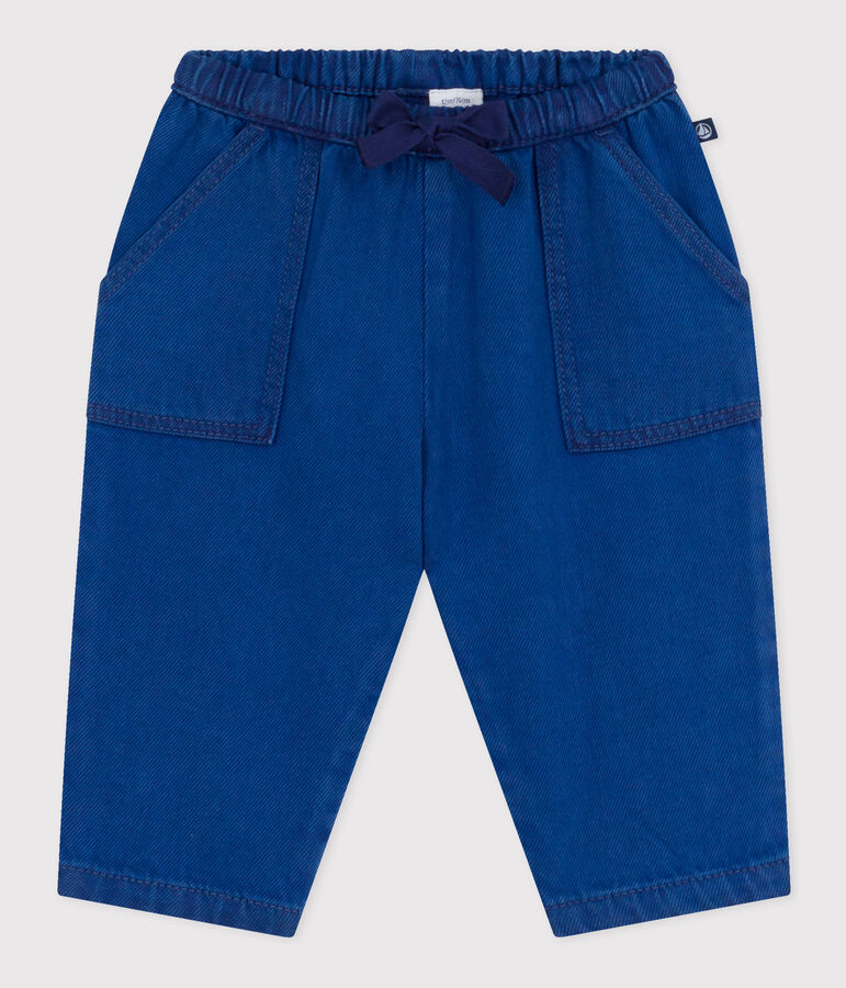 Babybroek in lyocell-katoen blauw INCOGNITO