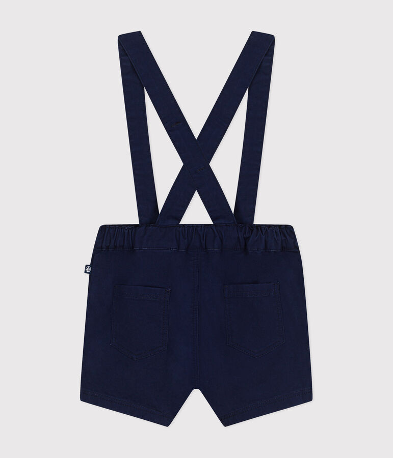 Salopette courte en serge b&eacute;b&eacute; bleu