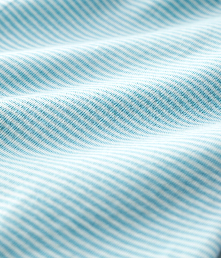 Pantalon doubl&eacute; &agrave; rayures bleues b&eacute;b&eacute; en coton biologique bleu/blanc
