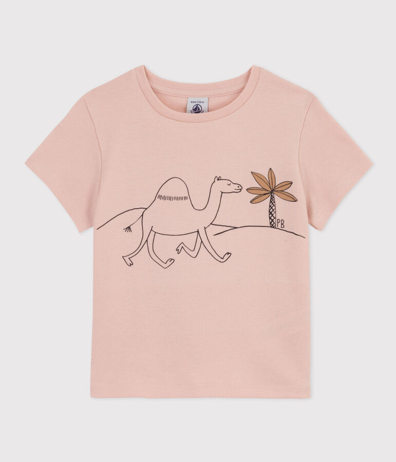 Katoenen T-shirt met print voor meisjes roze
